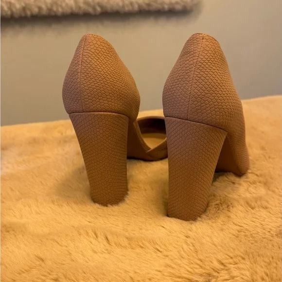 Call It Spring Beige Textured Heels - Picture 3 of 4